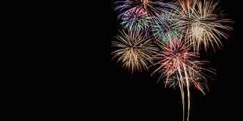 January New Year Day 1 Celebration fire works