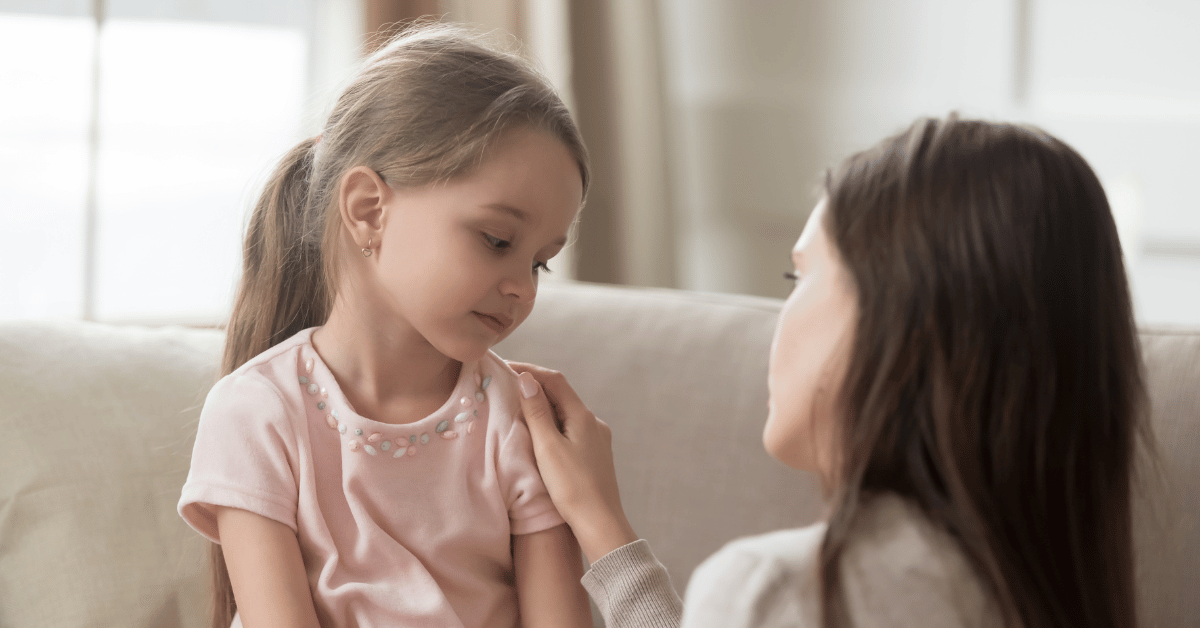 parent and child talking